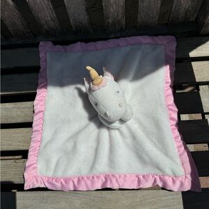 Carter’s White pink unicorn lovey 12” toy security blanket 2016